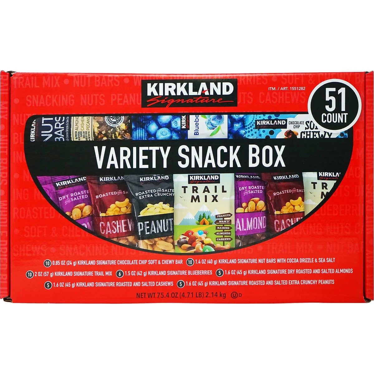 Kirkland Signature Variety Snack Box, 51 Count (4.71 Pounds)