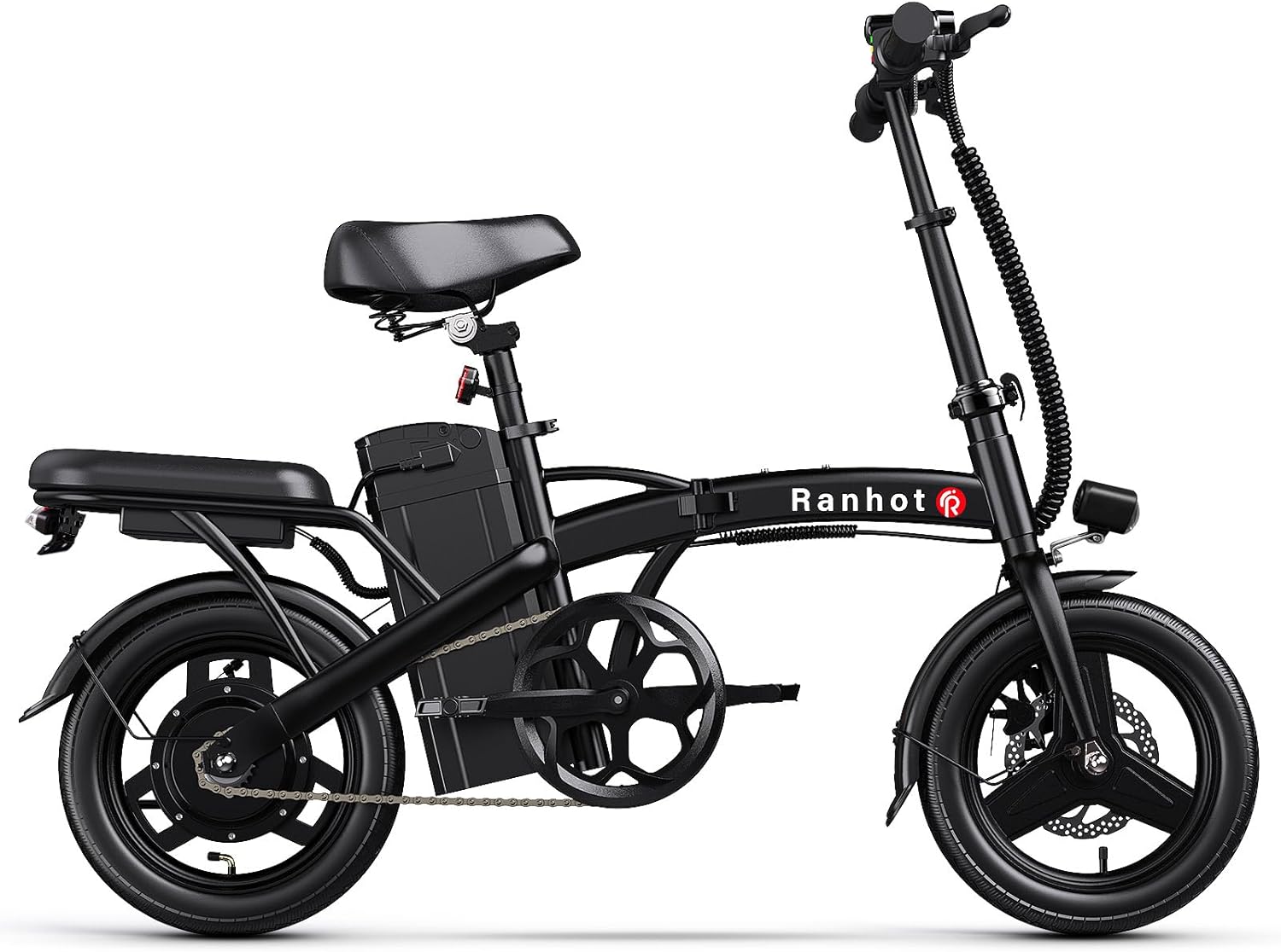 Folding Electric Bike for Adults with Peak 750W Motor 20MPH Max Speed, 48V 13Ah Removable Battery Electric Mini Bike, 30 Miles Range, 14” Pneumatic Tire, City Commuter Ebikes for Adults