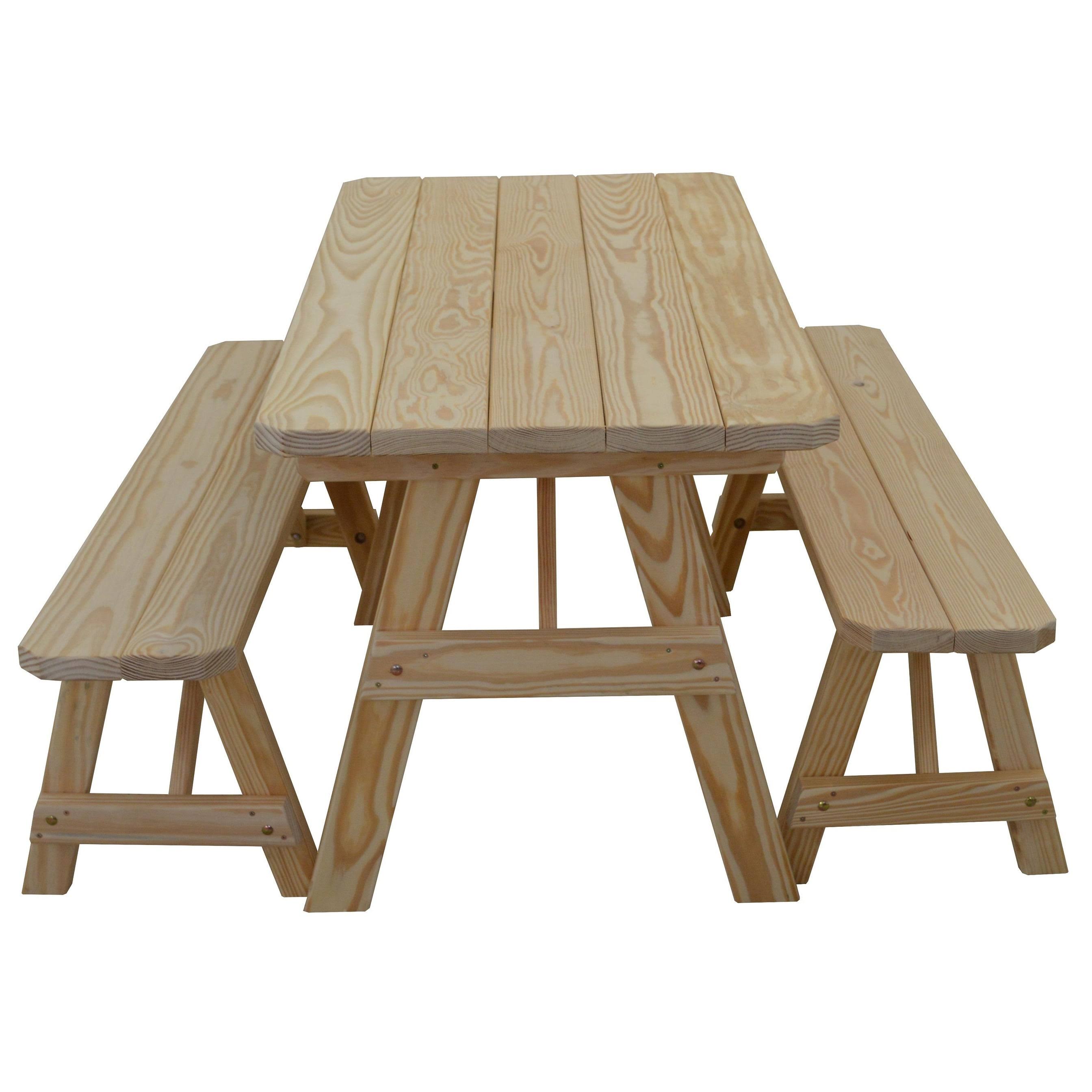 Pine 5' Traditional Picnic Table with 2 Benches - Mushroom Stain