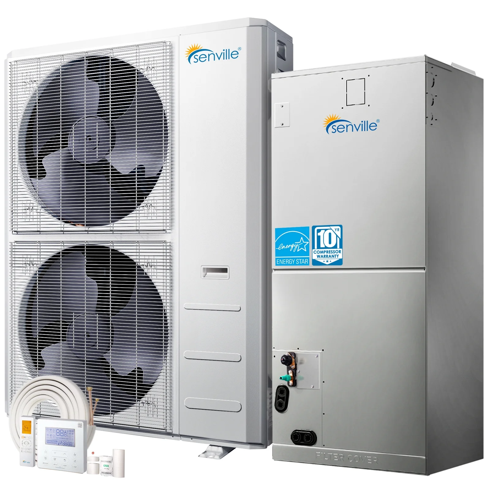 Senville 3 Ton Central Air Conditioner Heat Pump Split System, 36,000 BTU, Inverter, Variable Speed, 208/230V 36000 BTU