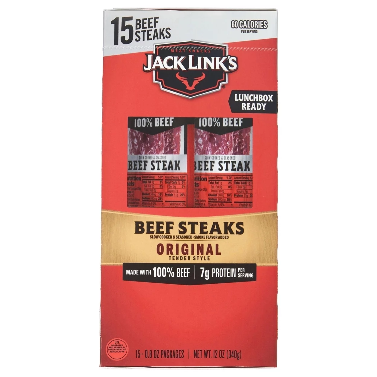Jack Links Original Tender Style Beef Steak 0.8 Ounce (15 Count)