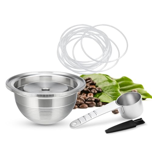 Stainless Steel Reusable Coffee Pods for Nespresso Vertuoline GCA1 and ENV135 Refillable Coffee Capsule Filter Espresso Size 150ml/5oz (1 capsule)
