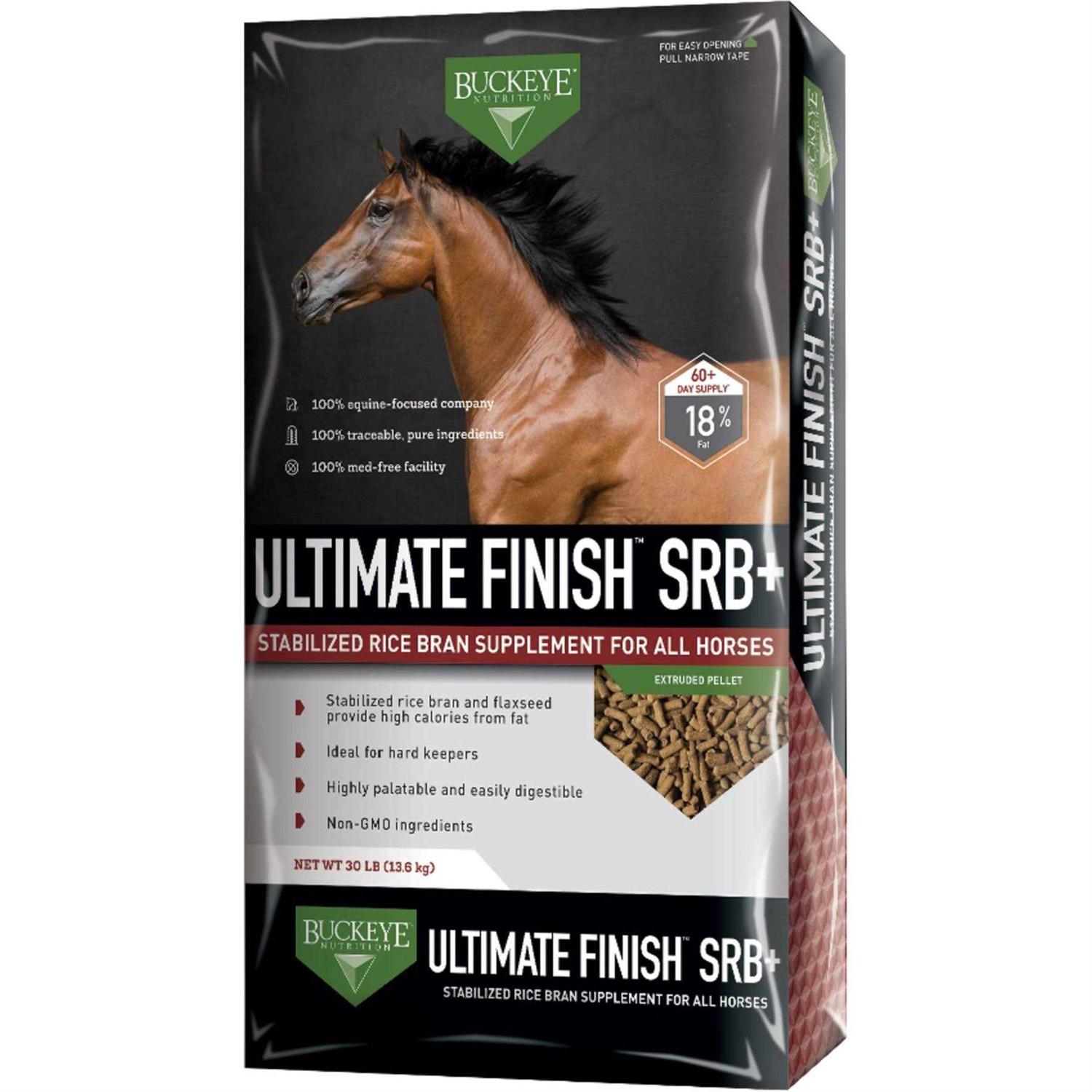 Buckeye Nutrition Ultimate Finish SRB+ Stabilized Rice Bran Pellets Horse Supplement - Sports Supplies Online Store