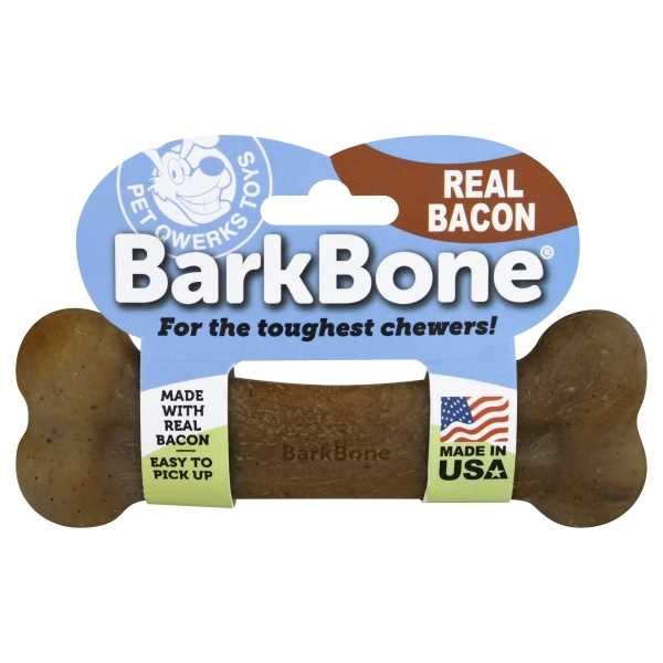 Pet Qwerks BarkBone Bacon Flavor Tough Dog Chew Toy, Medium - Pet Supplies online store