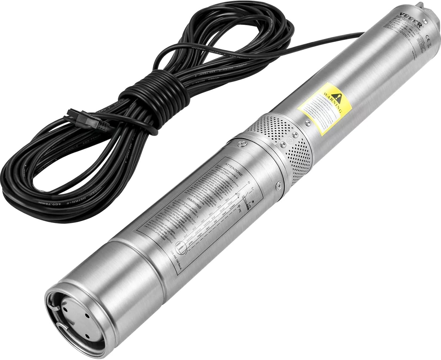 1/2HP 4” Deep Well Pump 28GPM Submersible Pump 167ft Stainless Steel 115V, Replacement for VEVOR OEM, Black