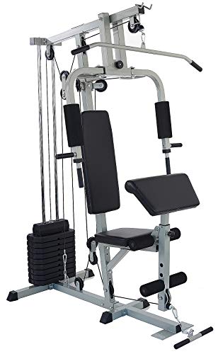 BalanceFrom Home Gym System Workout Station with 380LB of Resistance, 125LB - 145LB Weight Stack
