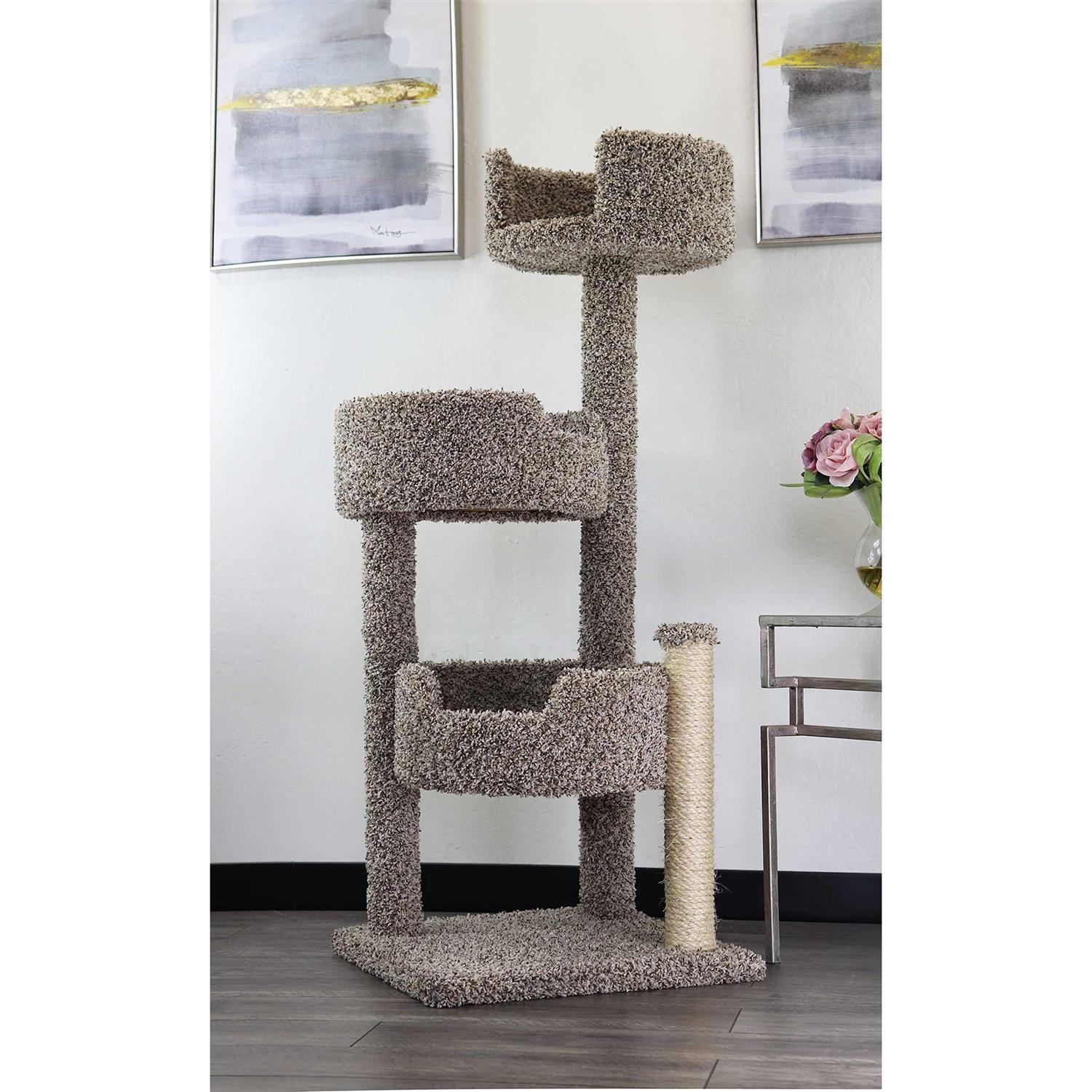 New Cat Condos Real Wood and Carpeted Cat Tree - Pet Supplies online store