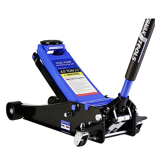 3 Ton/6600 LBS Floor Jack, Low Profile Floor Jack, Steel Racing Floor Jack with Dual Pistons Quick Lift Pump, Hydraulic Floor Jack, Lifting Range 3.3