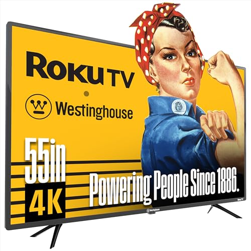 Westinghouse Roku TV - 43 Inch Smart TV, 4K UHD QLED Television w/HDR 10+, Dolby Vision, Wi-Fi & Mobile App Connectivity, Flat Screen Compatible w/Apple HomeKit, Alexa, & Google Assistant