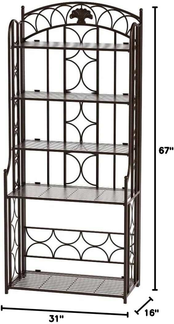 International Caravan 5-Tier Iron Indoor/Outdoor Bakers Rack