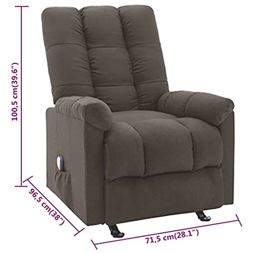 Reclinable Chair Massage Recliner Recliner Wingback Chair TV Chair Recliner Brown Fabric Suitable for Lounge, Bedroom, Living Room, Study Room.
