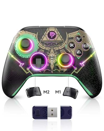 EasySMX X15 PC Controller - Enhanced Wireless Bluetooth Controller with Hall Joysticks/Hall Triggers/RGB Lighting - No Stick Drift, No Dead Zone - Work for Windows PC, Android, Steam and Switch