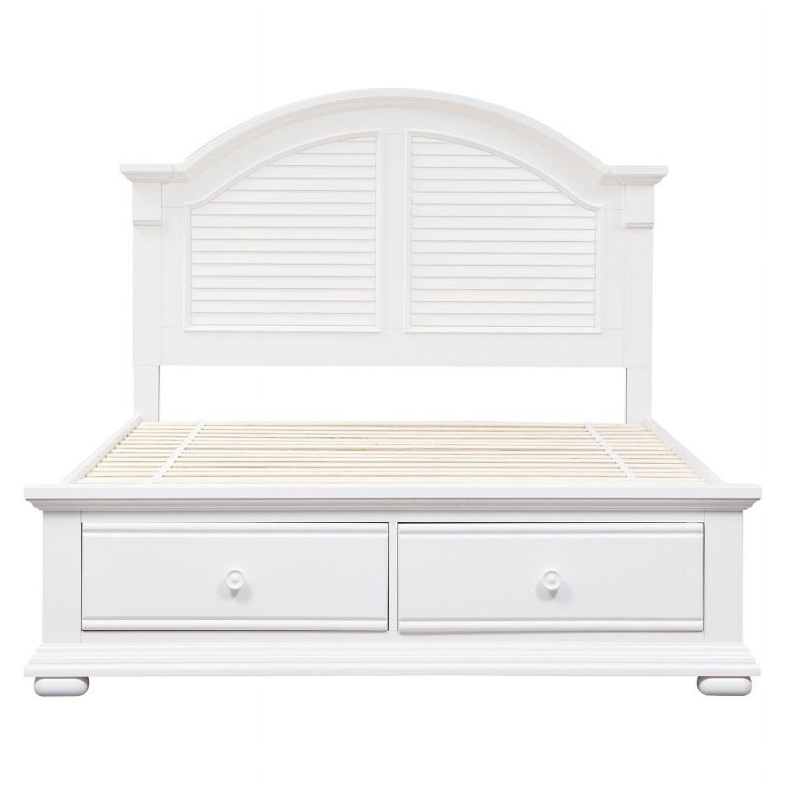 Bowery Hill Arched Crown Farmhouse Wood Queen Panel Headboard in White