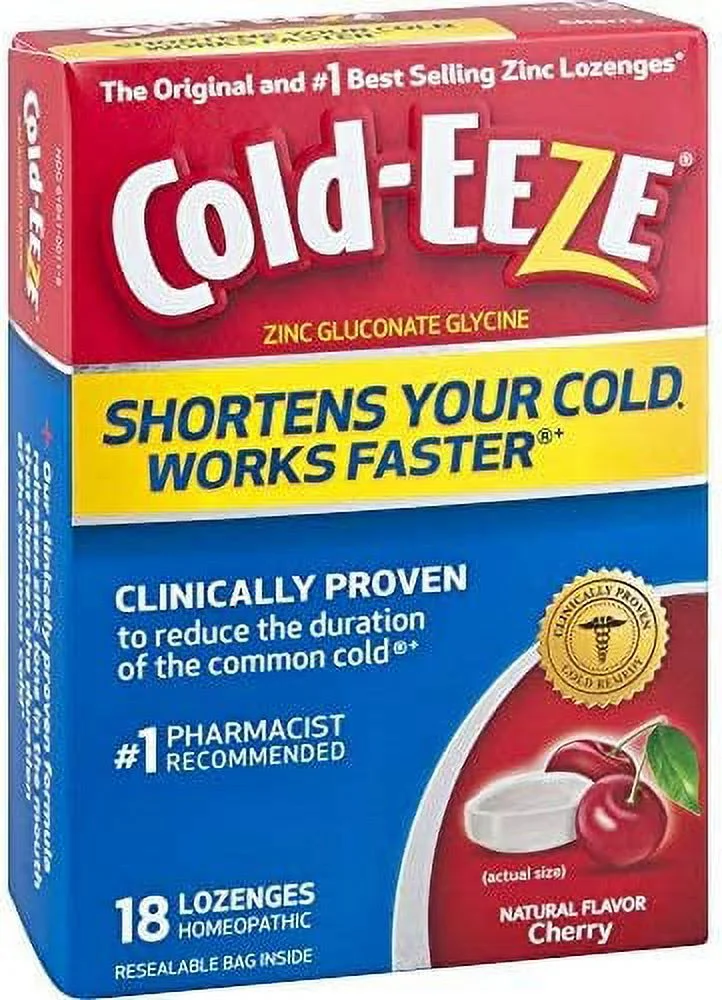 5 Pack Cold-EEZE Cold Remedy Sugar Free Lozenges Wild Cherry 18 Count each