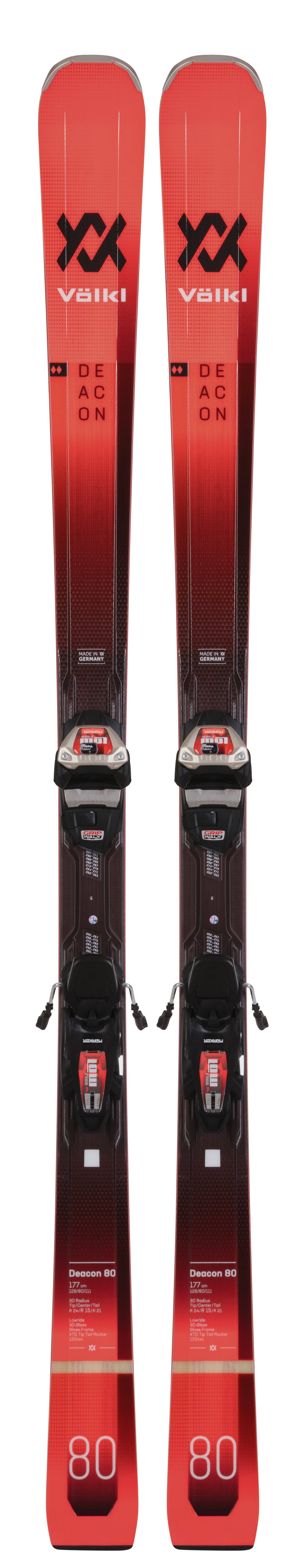 2021 Volkl Deacon 80 Skis w/ Lowride XL 13 FR Bindings - 182