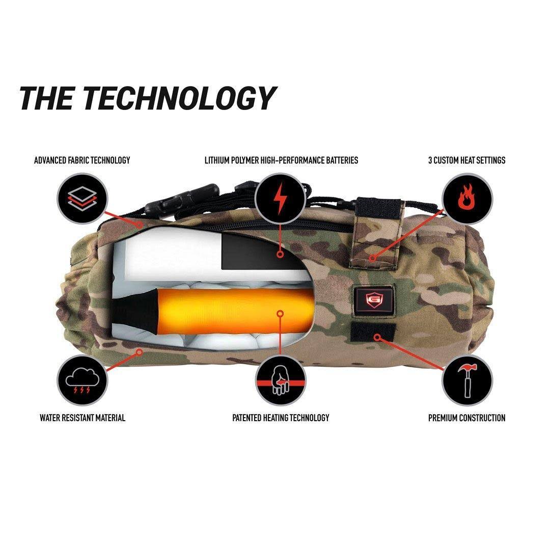 G-Tech Stealth 2.0 x Military-grade Heated Pouch, Multicam