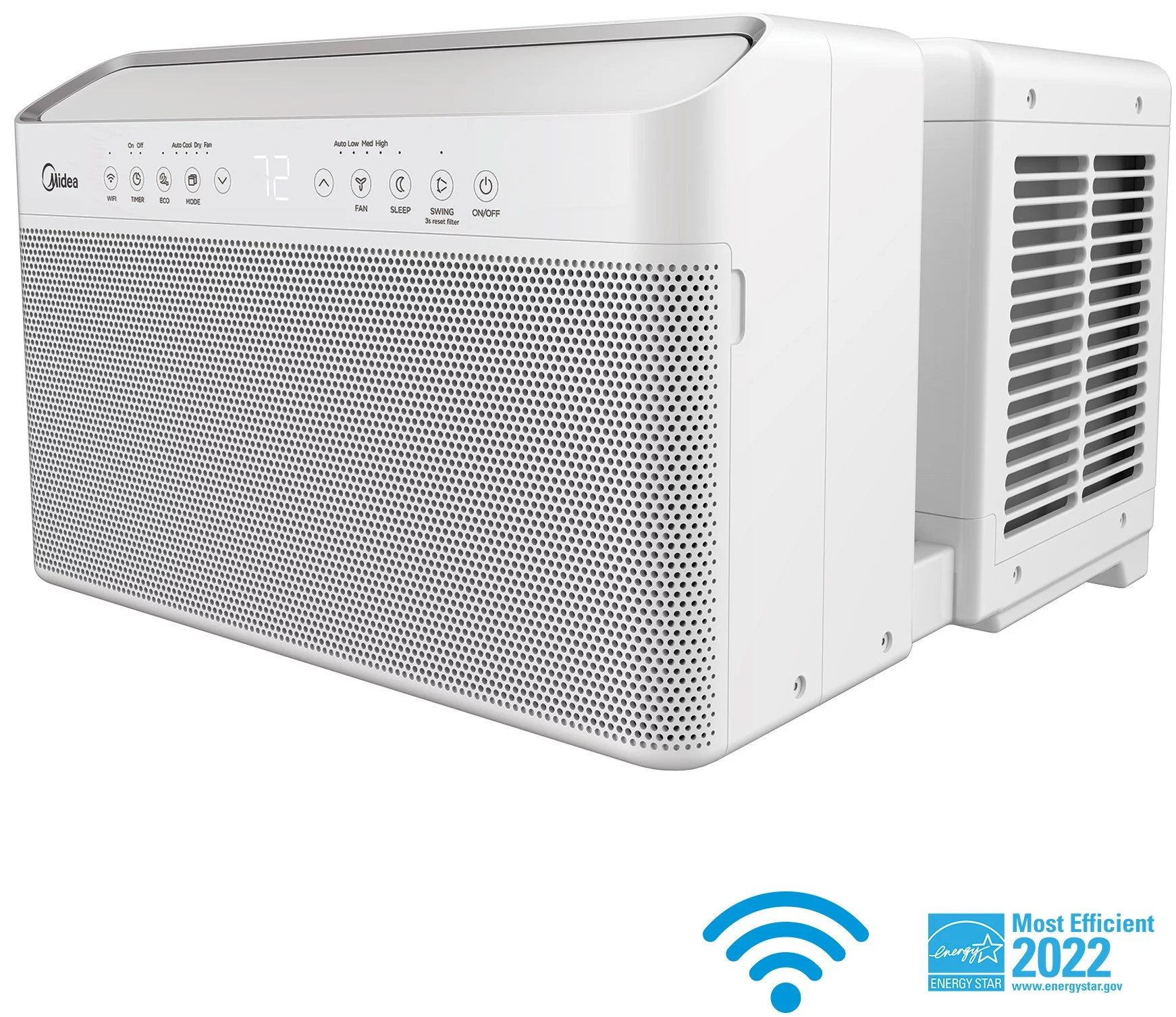 Restored Midea 10,000 BTU Smart Inverter U-Shaped Window Air Conditioner, 35% Energy Savings, Extreme Quiet, MAW10V1QWT (Refurbished)