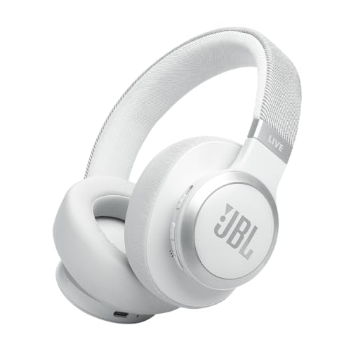 JBL Live 770NC - Wireless Over-Ear Headphones with True Adaptive Noise Cancelling with Smart Ambient, Up to 65 Hours of Battery Life, Comfort-fit Fabric Headband & Carrying Pouch (Blue)