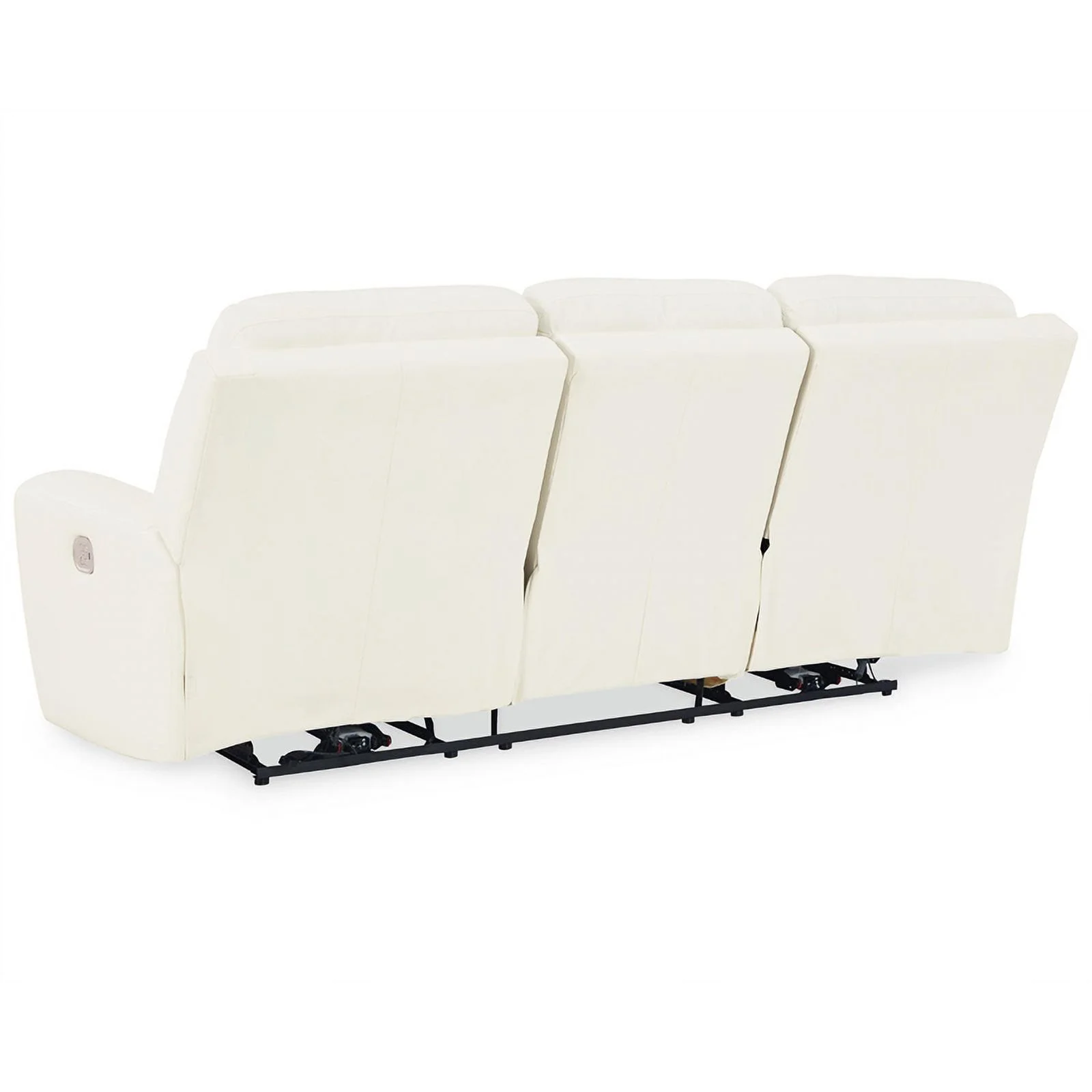 Ashley Furniture Warlin Faux Leather Power Reclining Sofa with Headrest in White