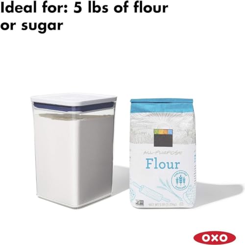 OXO Good Grips 6 Piece(3 Containers & 3 Scoops) Large Canister Set with Scoops, 4.4 qt each, White