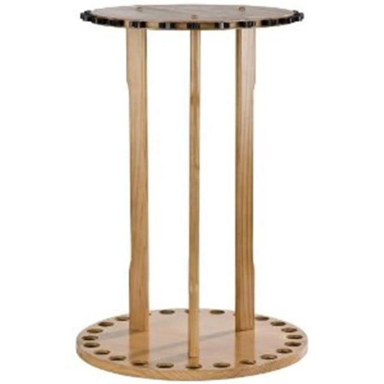 Old Cedar Outfitters Spinning Round Fishing Rod Rack 24 Capacity Oak Finish