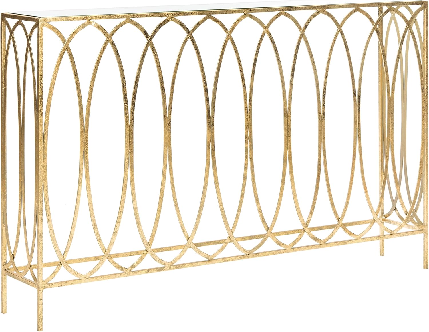 Safavieh Home Carina Gold Foil and Glass Console Table