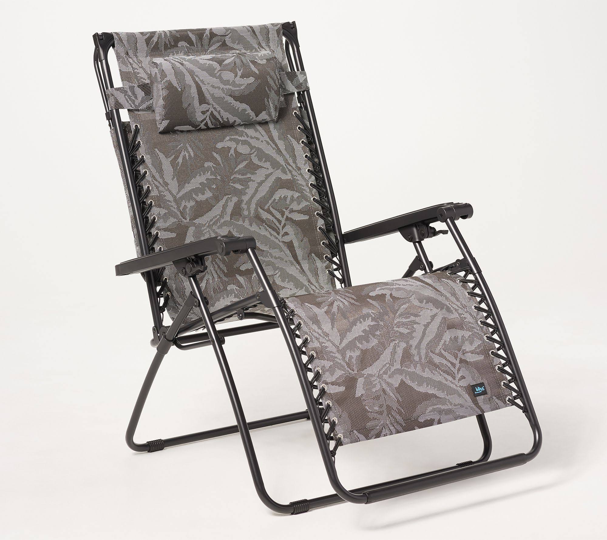Bliss Hammocks Deluxe XL 30x22 Gravity-FreeRecliner Chair ,Platinum Fern