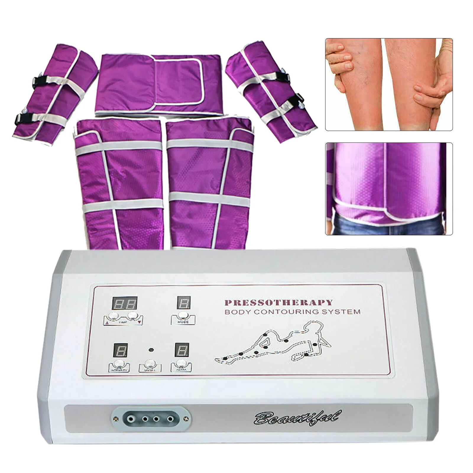 Pressotherapy Lymphatic Drainage Full Body Slim Massage Blanket Suit Machine Purple