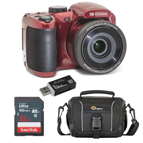 KODAK PIXPRO AZ255-RD 16MP Digital Camera 25X Optical Zoom 24mm Wide Angle Lens Optical Image Stabilization 1080P Full HD Video 3