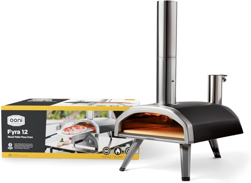 Ooni Fyra 12 Wood Pellet Pizza Oven - Portable Outdoor Pizza Oven, Woodfired & Stonebaked Pizza Maker, Countertop Pizza Oven Grill, Cook 12 Inch Pizzas and More, Pizza Cooker For Outdoor Kitchen
