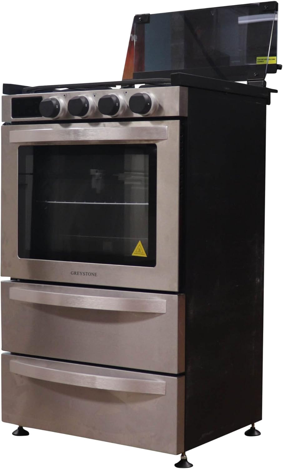 Greystone, 21 Inch Freestanding RV Gas Range, Stove and Oven Combo, 12 Volt, LP, 3 Burners, Stainless Steel