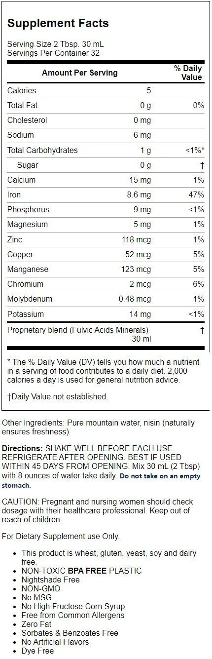 Buried Treasure Liquid Advantage Fulvic Minerals Pure 33 fl oz Liq