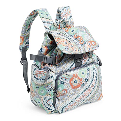 Vera Bradley Women's Cotton Utility Backpack, Rosa Floral - Recycled Cotton, One Size