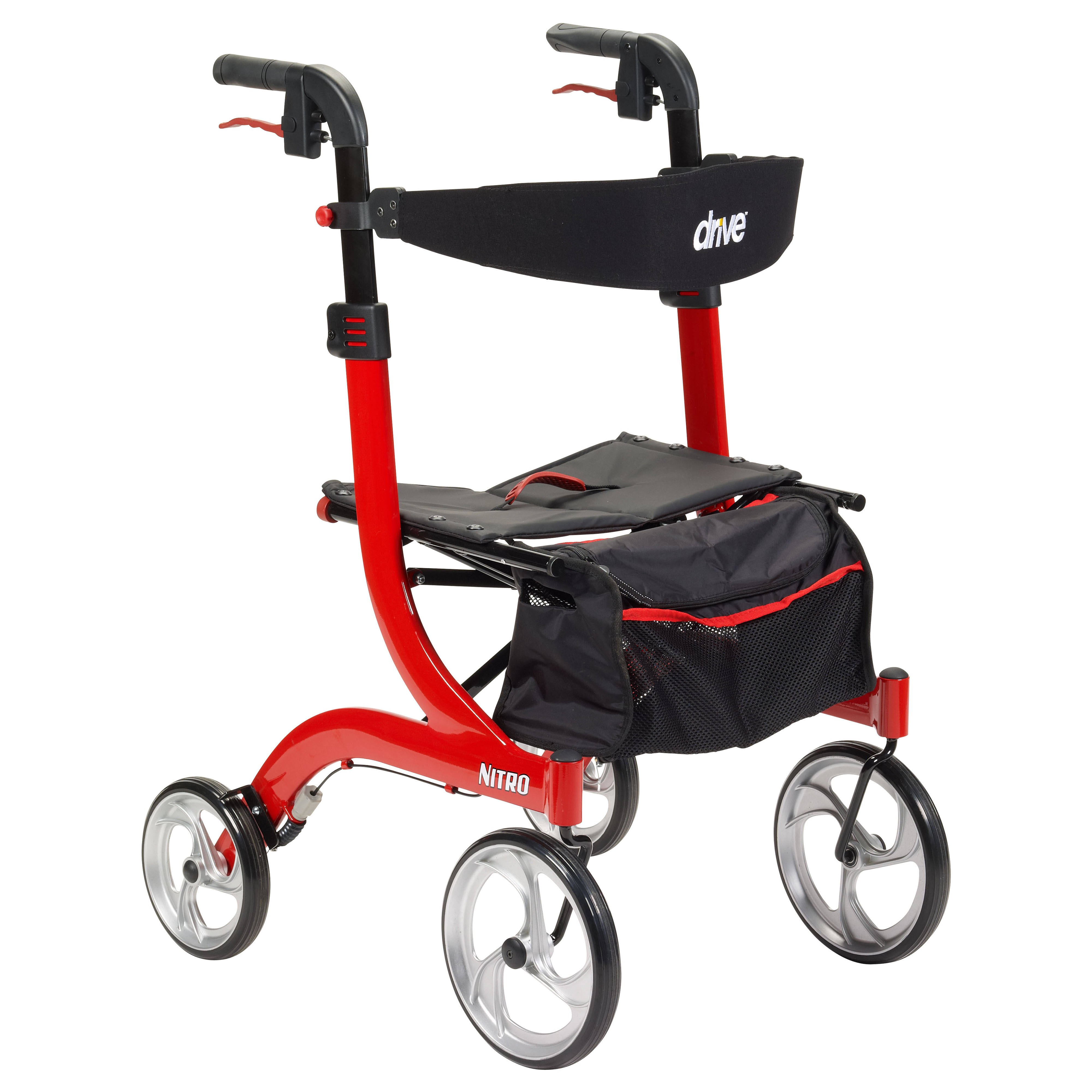 Drive Medical Nitro Euro Style Rollator Walker (Red)