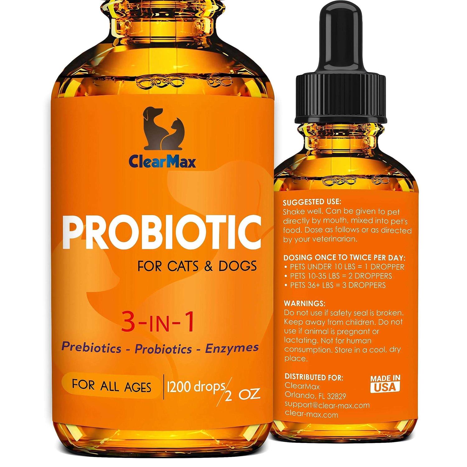 Clear Max Probiotics for Dogs Cat Probiotic Great Dog Probiotics and Digestive Enzymes for Pet - Pet Supplies online store