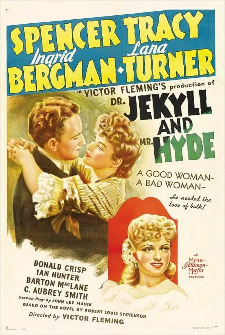 Dr. Jekyll and Mr. Hyde Poster Movie B 27 x 40 In - 69cm x 102cm Spencer Tracy Ingrid Bergman Lana Turner Donald Crisp Ian Hunter Barton MacLane