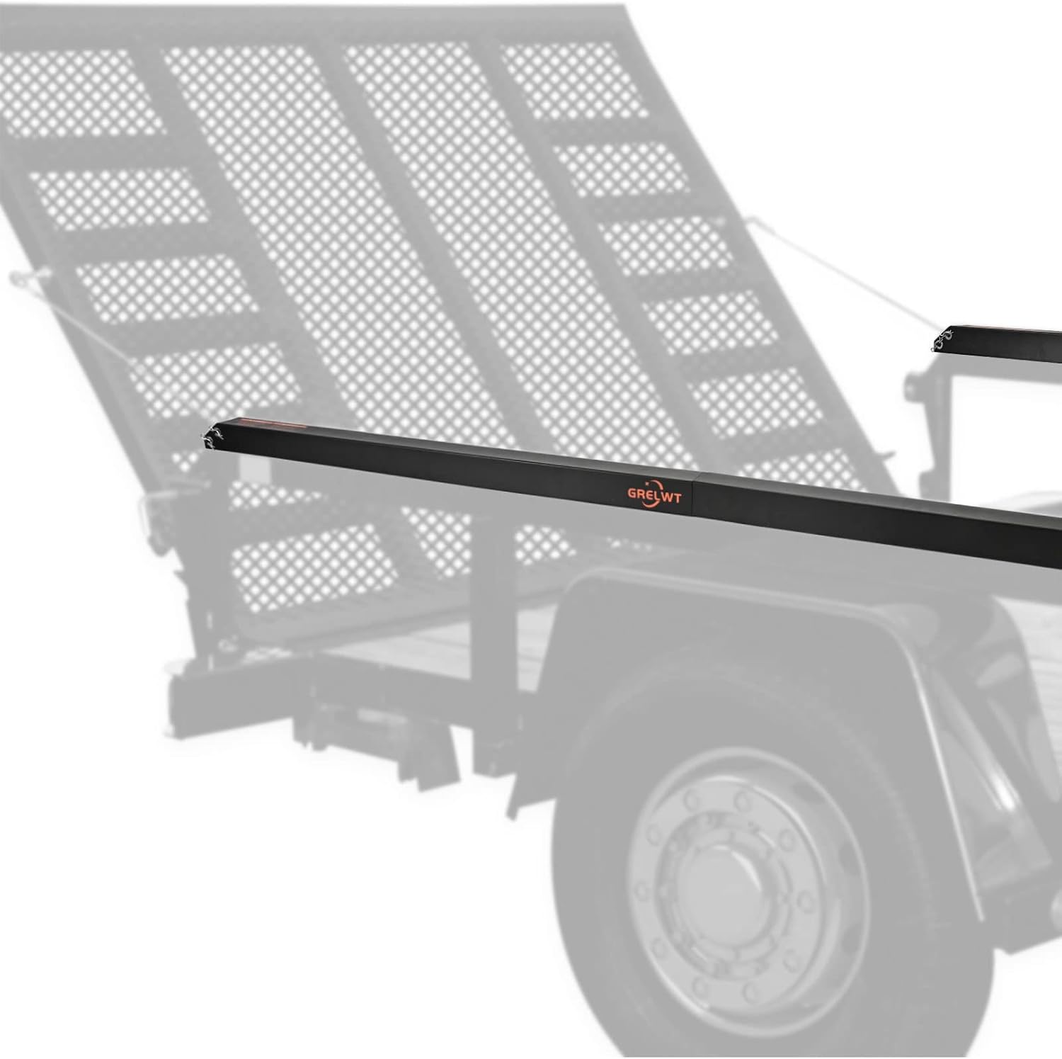 Trailer Gate Lift Assist with Tailgate Utility Trailer Gate and Ramp 2 Sided (Black)