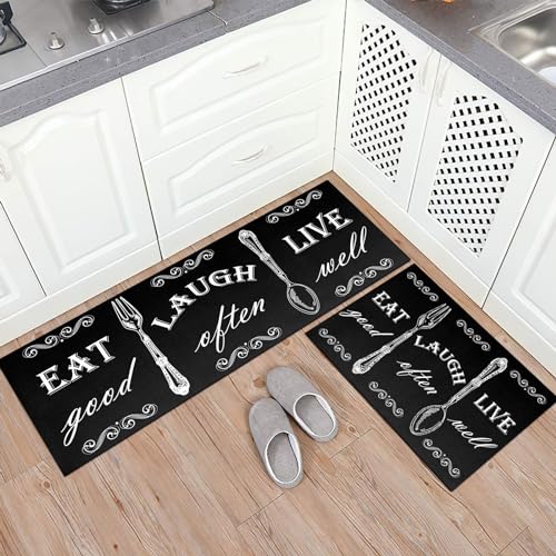 Boho Kitchen Mat Set of 2 Non Slip Thick Kitchen Rugs and Mats for Floor Comfort Standing Mats for Kitchen, Sink, Laundry, 17