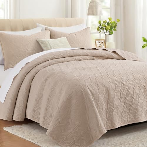 Cal/California King Size Navy Quilt Bedding Set, Summer Soft Lightweight Microfiber Oversized Bedspread & Coverlet for All Seasons - 3 Piece(1 Quilt, 2 Pillow Shams)