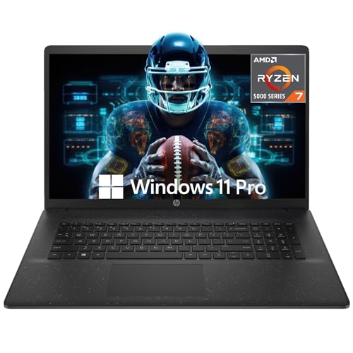 HP Newest 17.3'' IPS FHD Anti-Glare Display Laptop, AMD Ryzen 7 5700U Processor (Beats i9-10885H), Wi-Fi 6, Long Battery Life, Webcam, Bluetooth, Win 11 Pro, w P500 SSD (64GB RAM | 2 TB SSD), Black