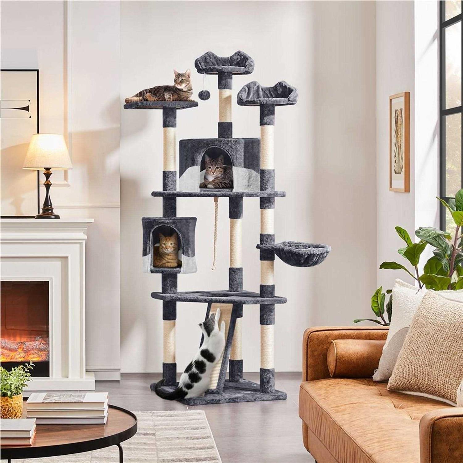 Yaheetech 79-in Plush Cat Tree & Condo - Pet Supplies online store