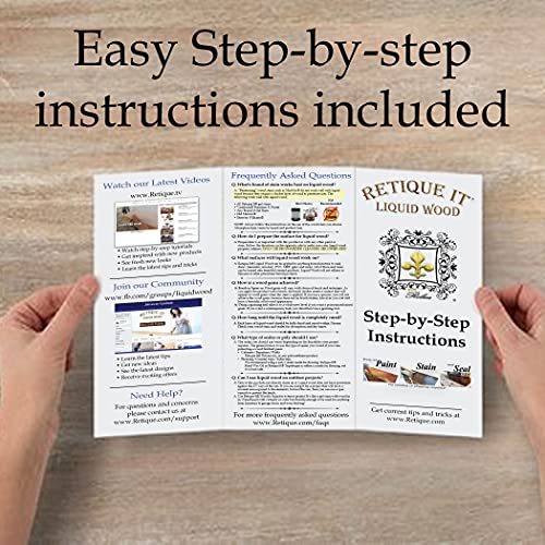 Retique It Gel Stain Liquid Wood Kits Real Paintable Wood. Great Companion to Chalk Finish Paint, Milk Paint, Furniture Paint. (1x Reg (50 sq ft), Rustic Finish)