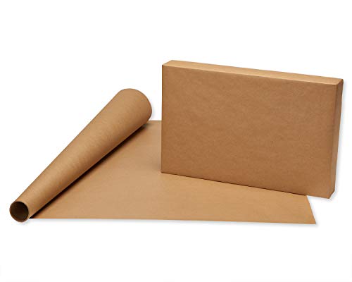 American Greetings Vintage Kraft Christmas Wrapping Paper Rolls, Red, Green and Brown Kraft Holiday Gift Wrap (80 sq. ft., 4 Rolls-30 in. x 8 ft.) Holly Berries, Stripes, Dots, Snowflakes