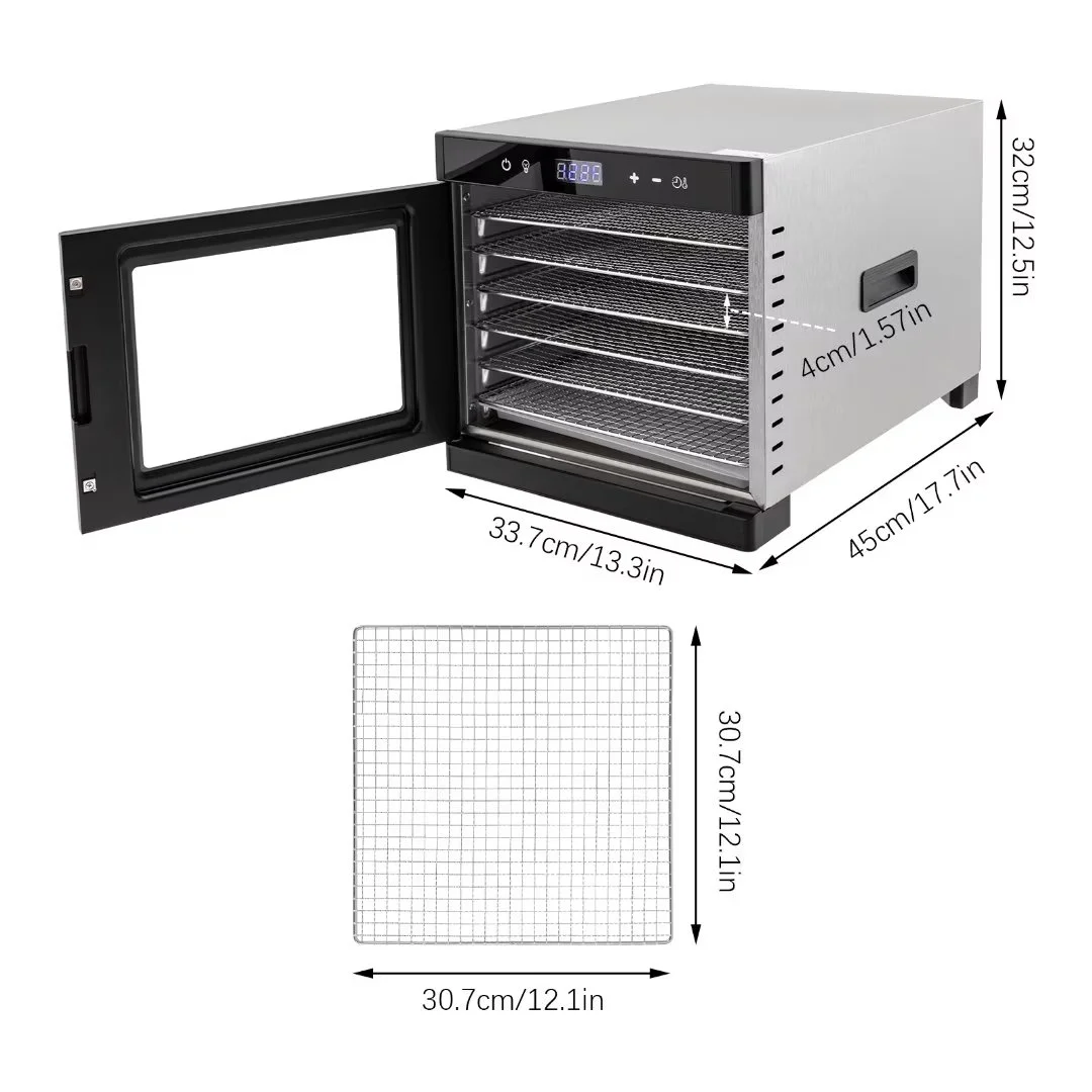 Oukaning Dehydrators for Food and Jerky 700W Dehydrated Dryer 6 Trays Dryer Machine Dehydrator for Meat Beef Herb Fruit Vegetable