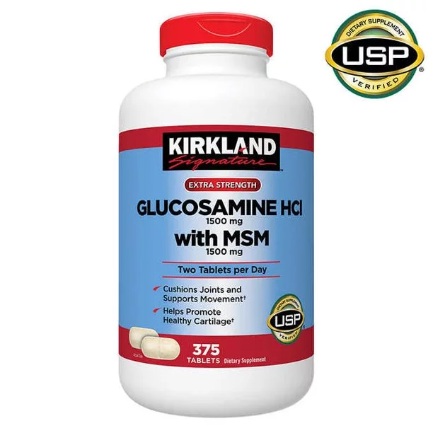 375 Tablets | Kirkland Glucosamine with MSM Supports Healthy Joints and Cartilage, 375 Tablets