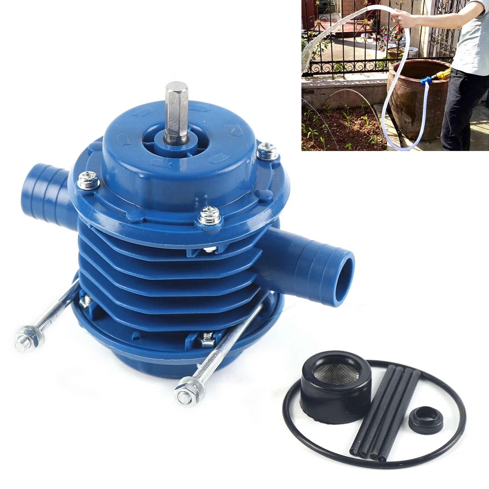 Miumaeov Electric Drill Drive Pump Self-Priming Centrifugal Water Pump Household Garden