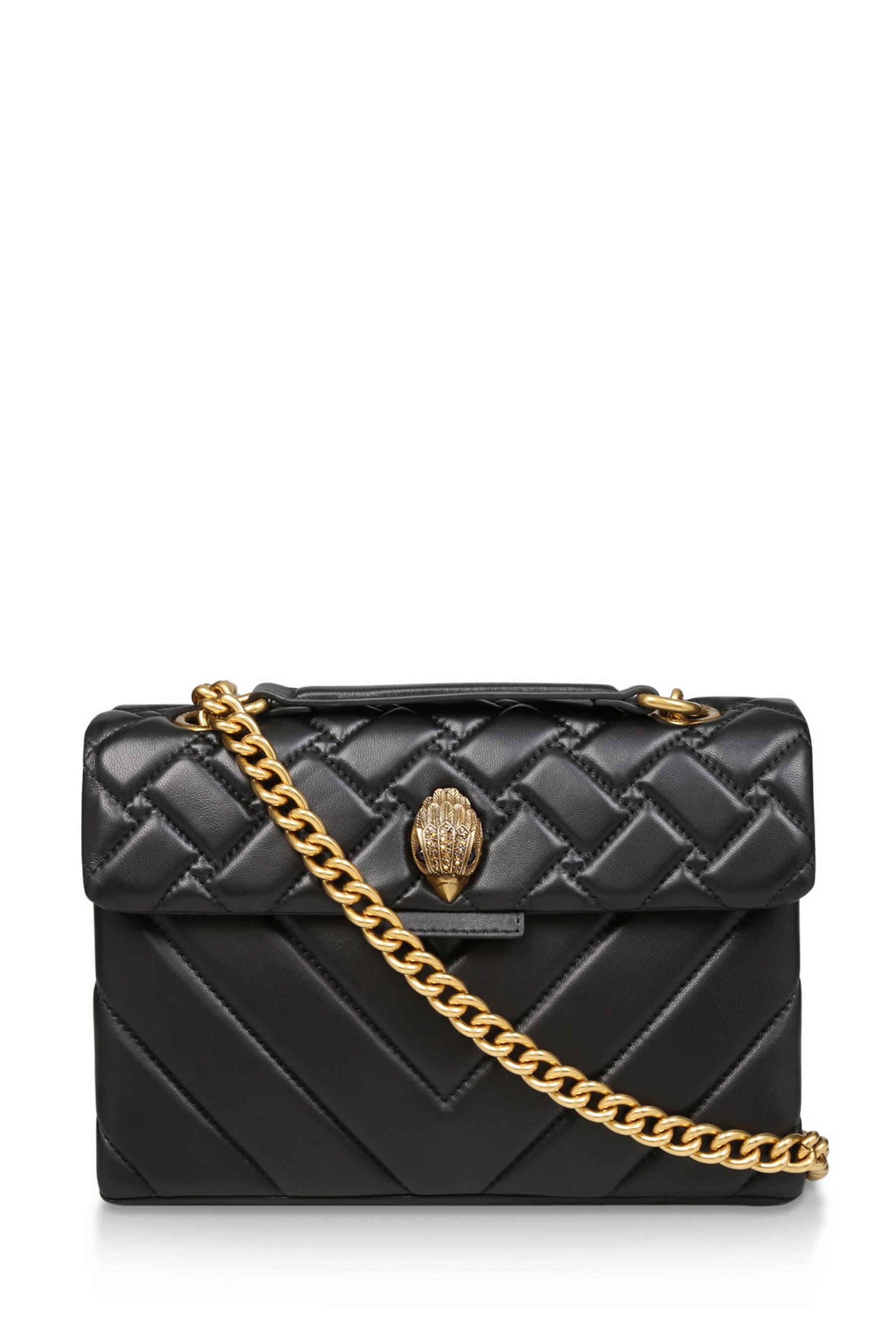 Kurt Geiger London Kensington Quilted Leather Shoulder Bag - Black
