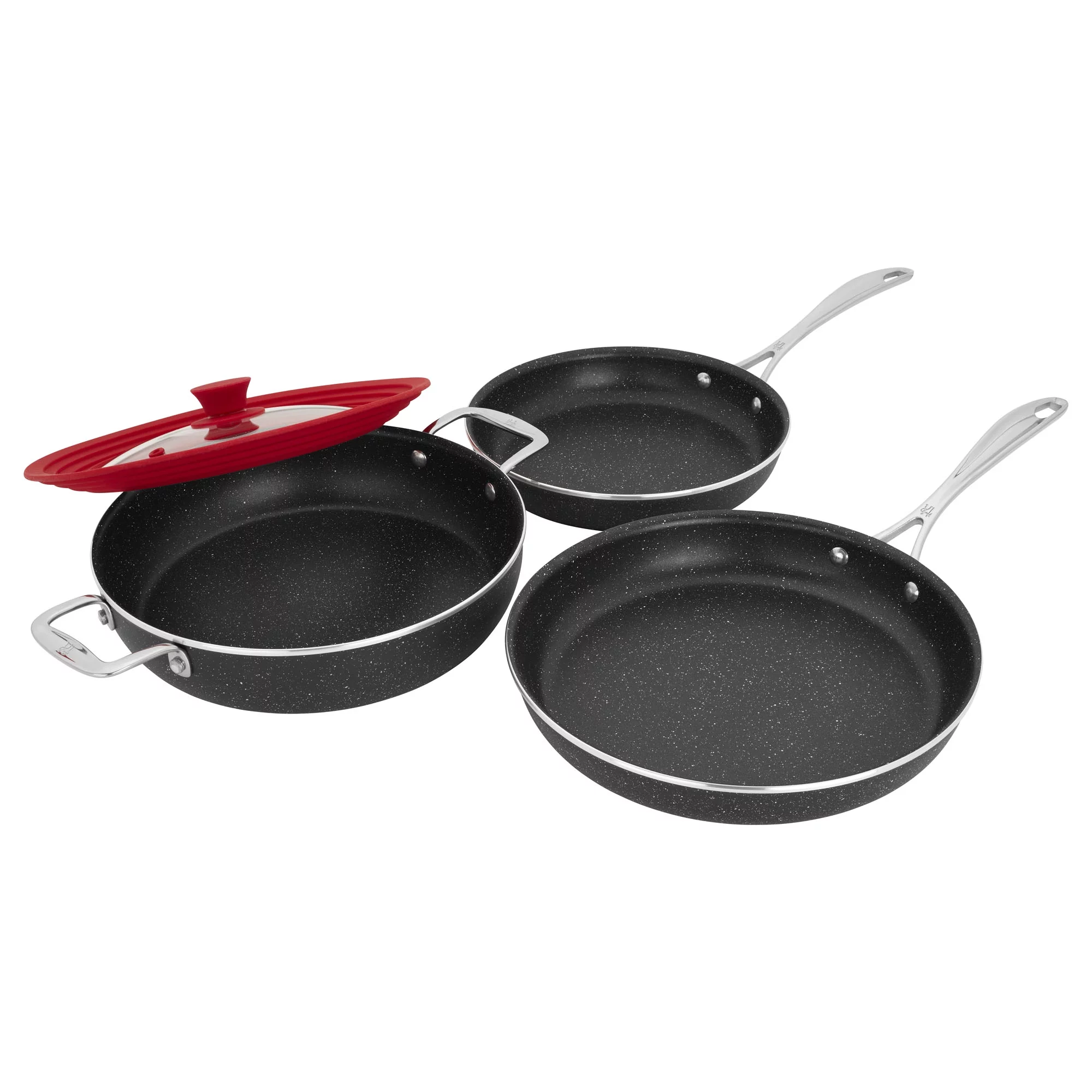 Henckels Capri Notte 4-pc Aluminum Nonstick Cookware Set with Universal Lid
