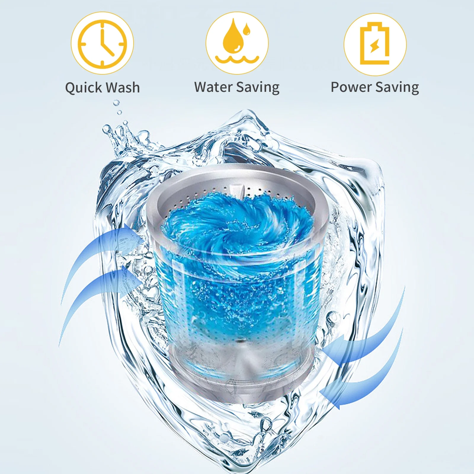 Full-Automatic Washing Machine,Kepeak 17.6 Lbs Portable Washer 10 Wash Program & 8 Water Level with LED Display,Drain Pump,Ideal for RV/Dorm/Apartment