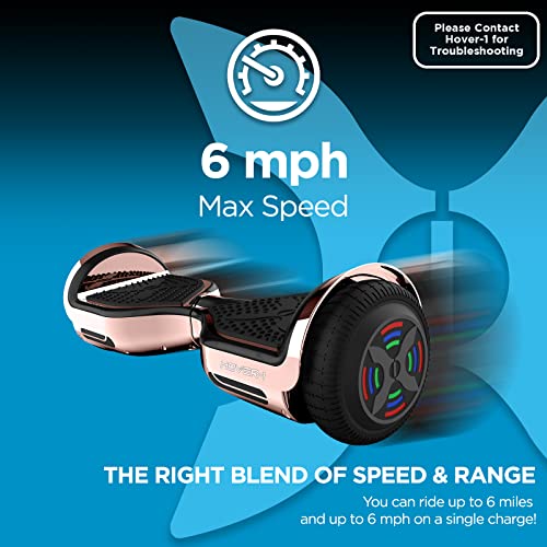 Hover-1 Chrome Electric Hoverboard | 6MPH Top Speed, 6 Mile Range, 4.5HR Full-Charge, Built-In Bluetooth Speaker, Rider Modes: Beginner to Expert